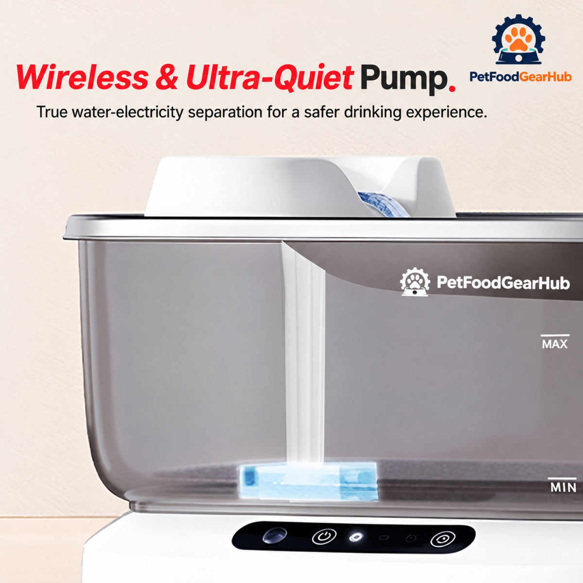 PetFoodGearHub F2 V2 Water Fountain Replacement Pump - Wireless pump design