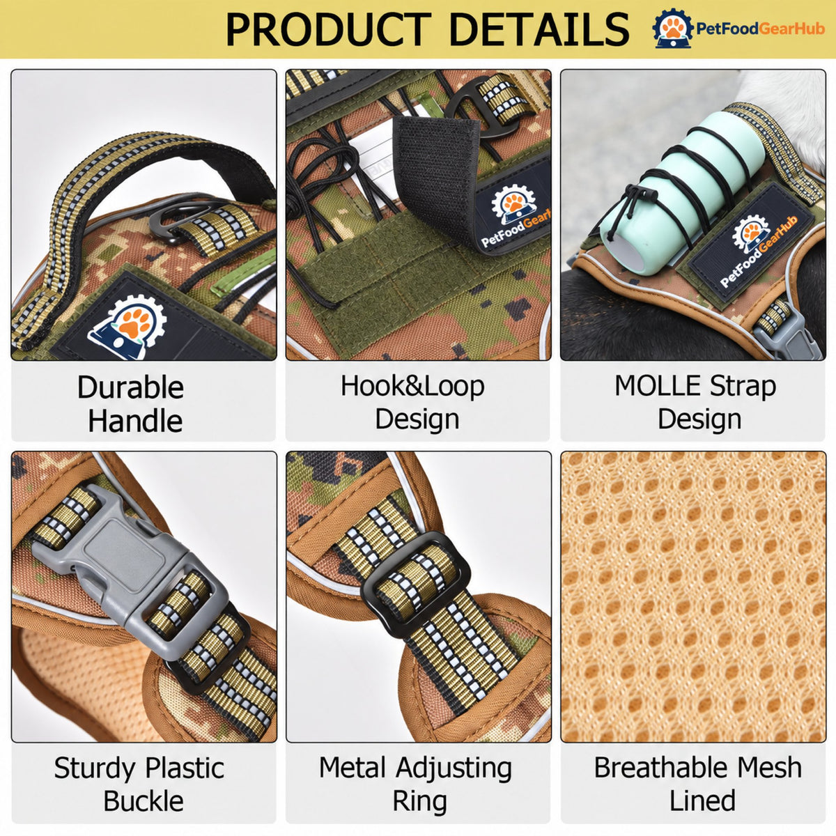 PetFoodGearHub Classic Adjustable Tactical Dog Harness - Product detail view 2