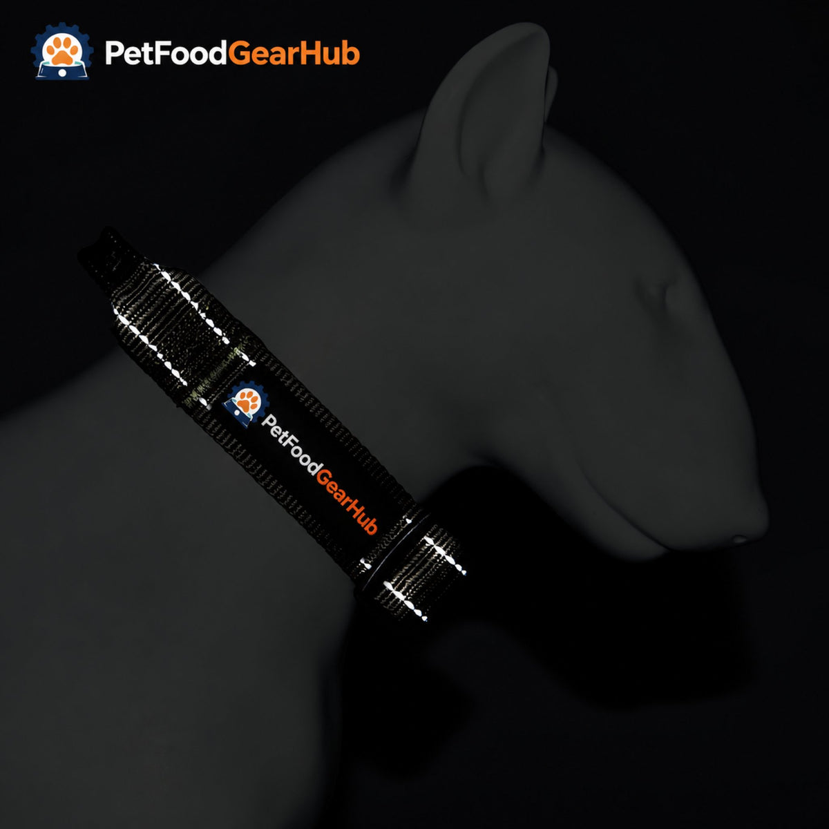 PetFoodGearHub Tactical Dog Collar with Control Handle - Reflective trim