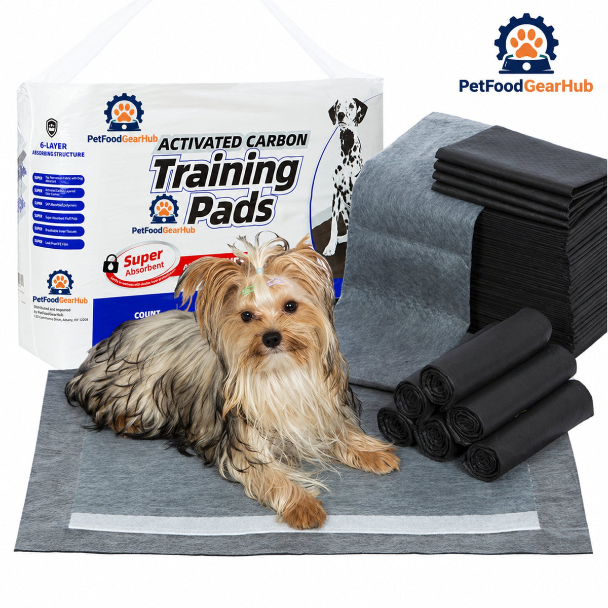 PetFoodGearHub Activated Carbon Puppy Training Pads - Product detail view 2