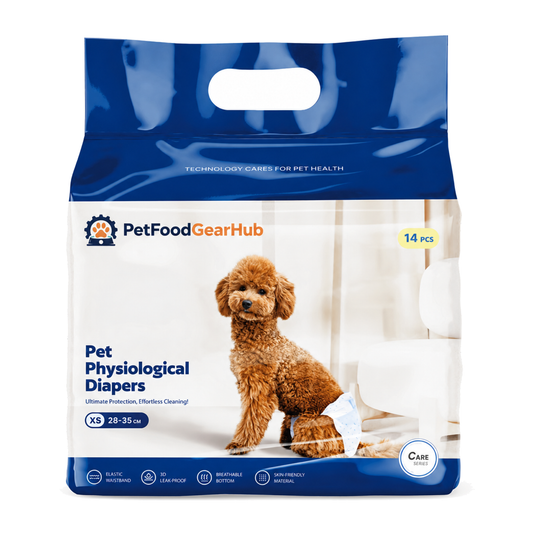 PetFoodGearHub Disposable Female Dog Diapers, XS, 14 Count - Diaper packaging