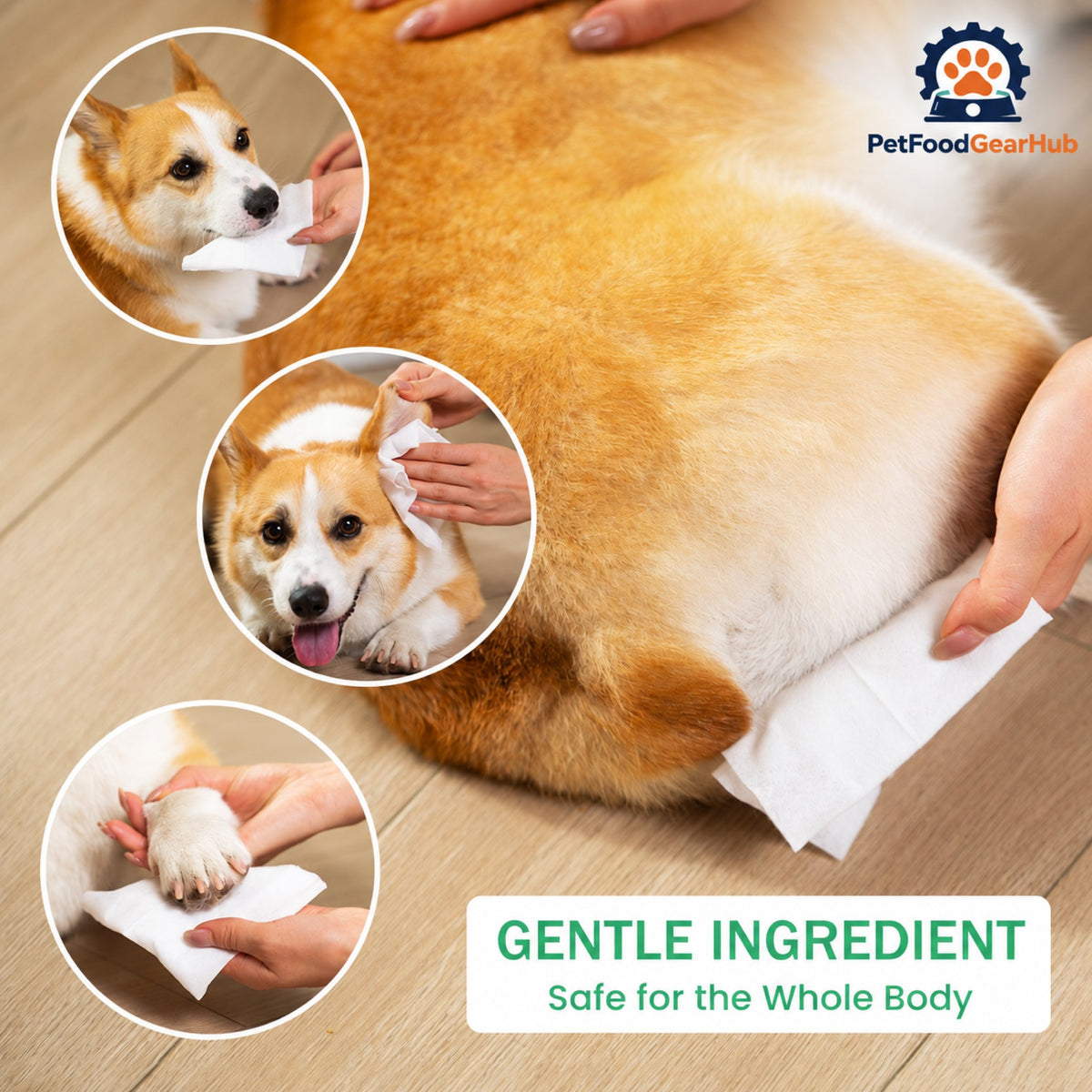 PetFoodGearHub Pet Grooming Wipes with Aloe Vera, 8 x 9 in - Pet grooming areas