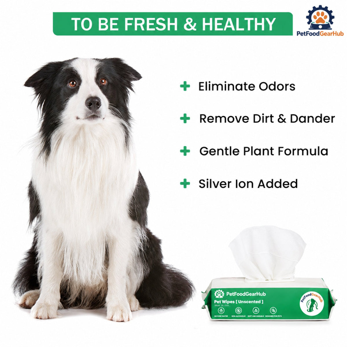 PetFoodGearHub Pet Grooming Wipes with Aloe Vera, 8 x 9 in - Cleaning dirt from paws