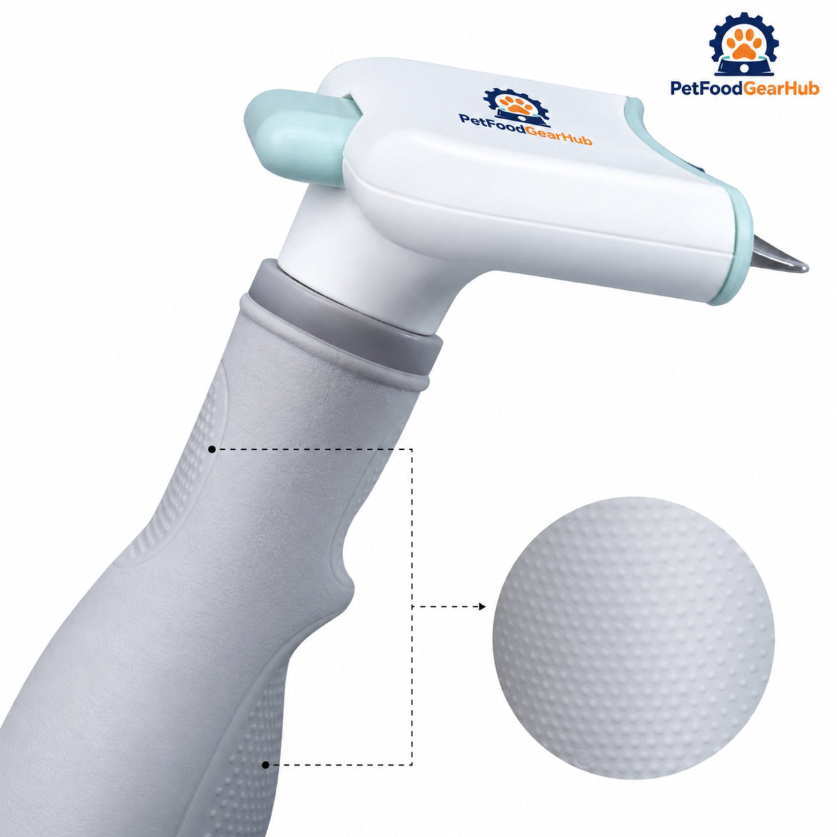 PetFoodGearHub Curved Self-Cleaning Pet Deshedding Brush - Handle grip