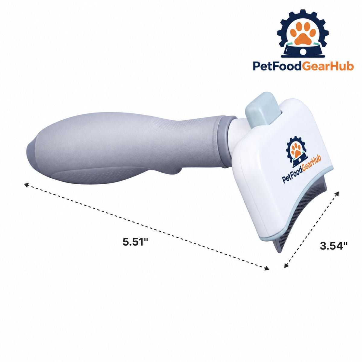 PetFoodGearHub Curved Self-Cleaning Pet Deshedding Brush - Brush dimensions