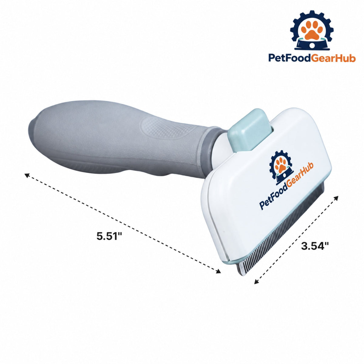 PetFoodGearHub Straight Self-Cleaning Pet Deshedding Brush - Brush dimensions