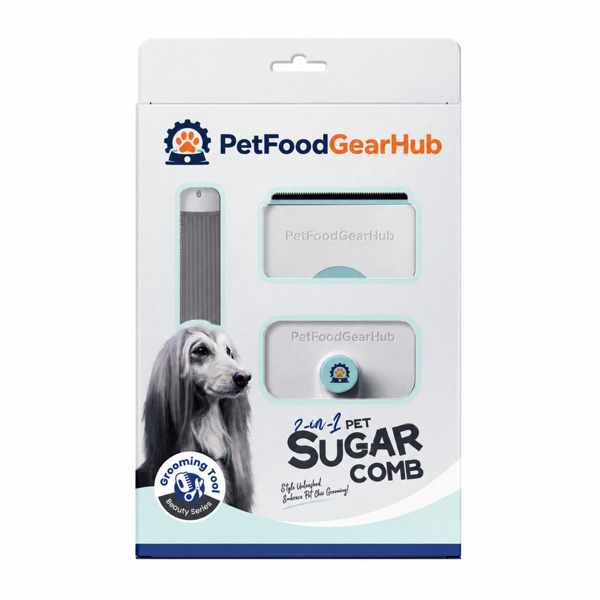 PetFoodGearHub Self-Cleaning Pet Grooming Brush Set - Grooming set packaging