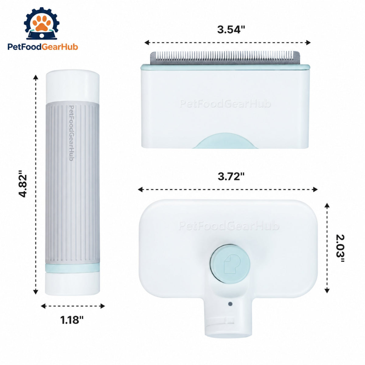 PetFoodGearHub Self-Cleaning Pet Grooming Brush Set - Brush dimensions