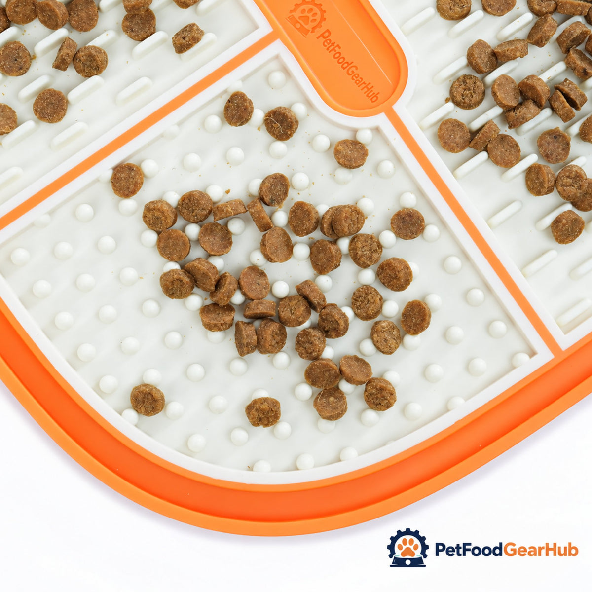 PetFoodGearHub Divided Pet Lick Mat - Lick mat with dry food