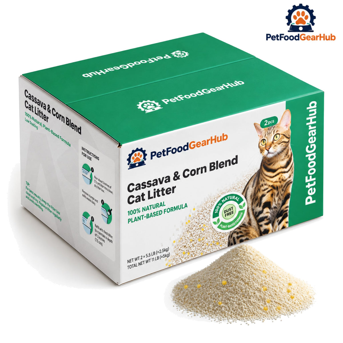 PetFoodGearHub Clumping Cassava and Corn Cat Litter - Product detail view 8