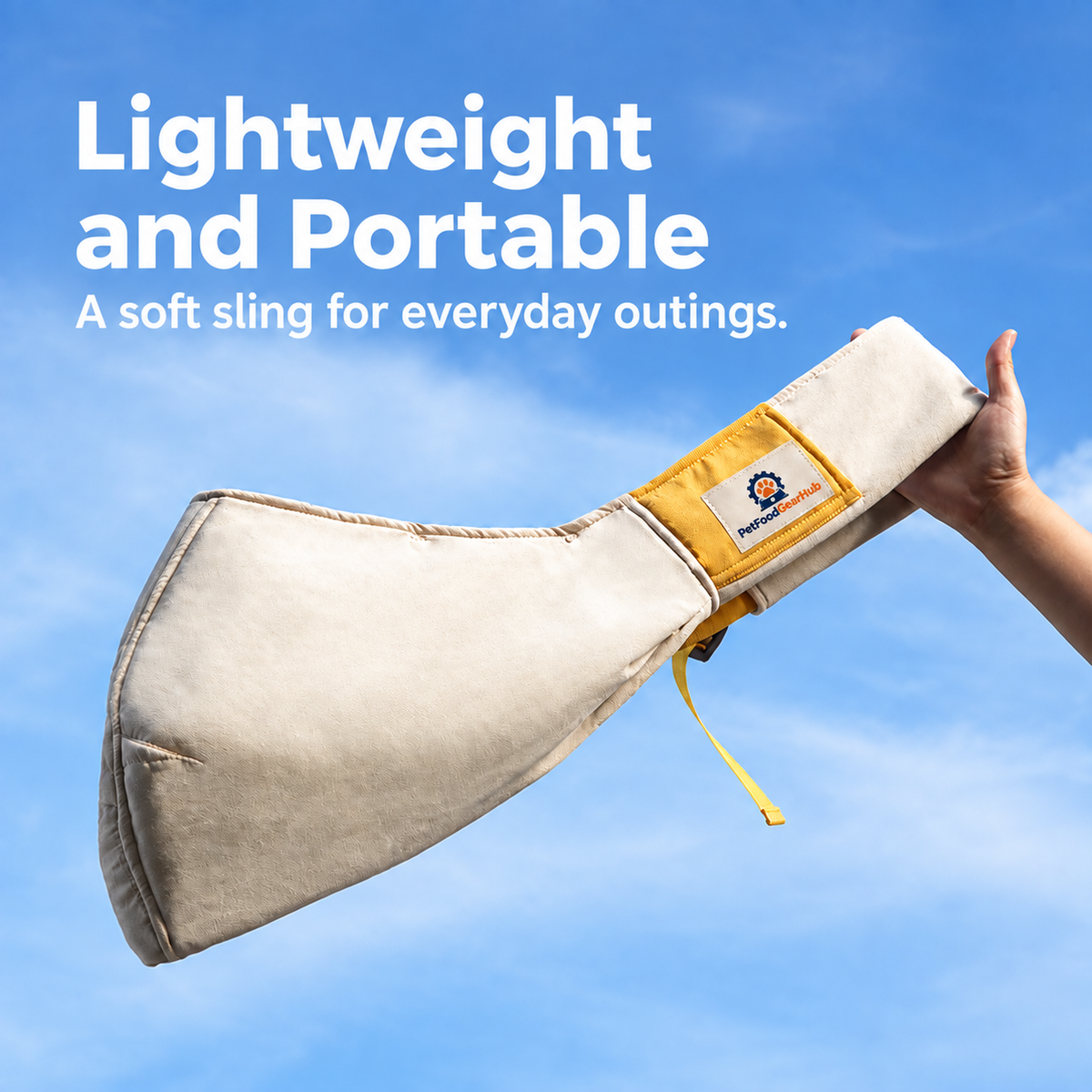 PetFoodGearHub Cotton Pet Sling - Pear Yellow - Lightweight and Portable