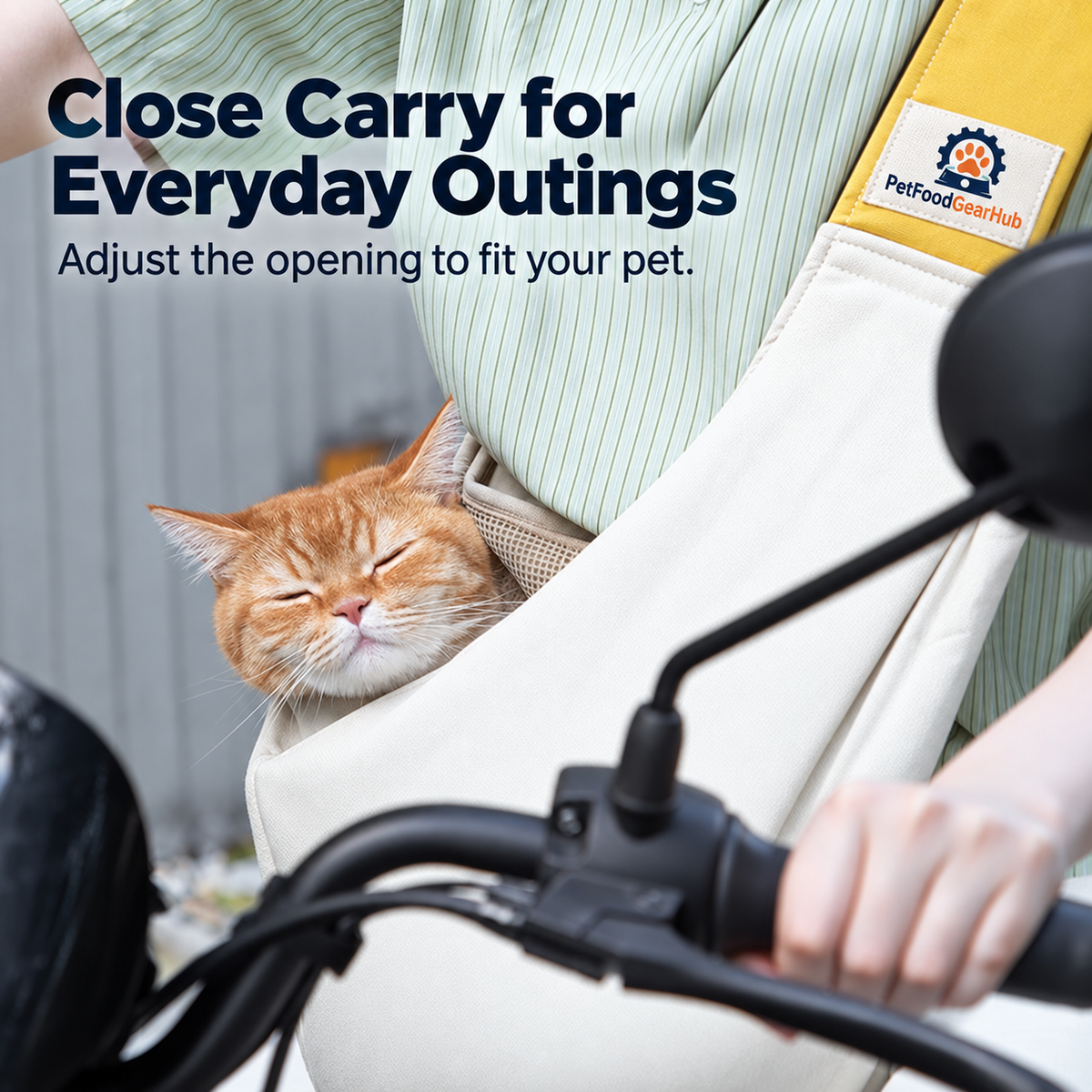 PetFoodGearHub Cotton Pet Sling - Pear Yellow - Close Carry for Everyday Outings