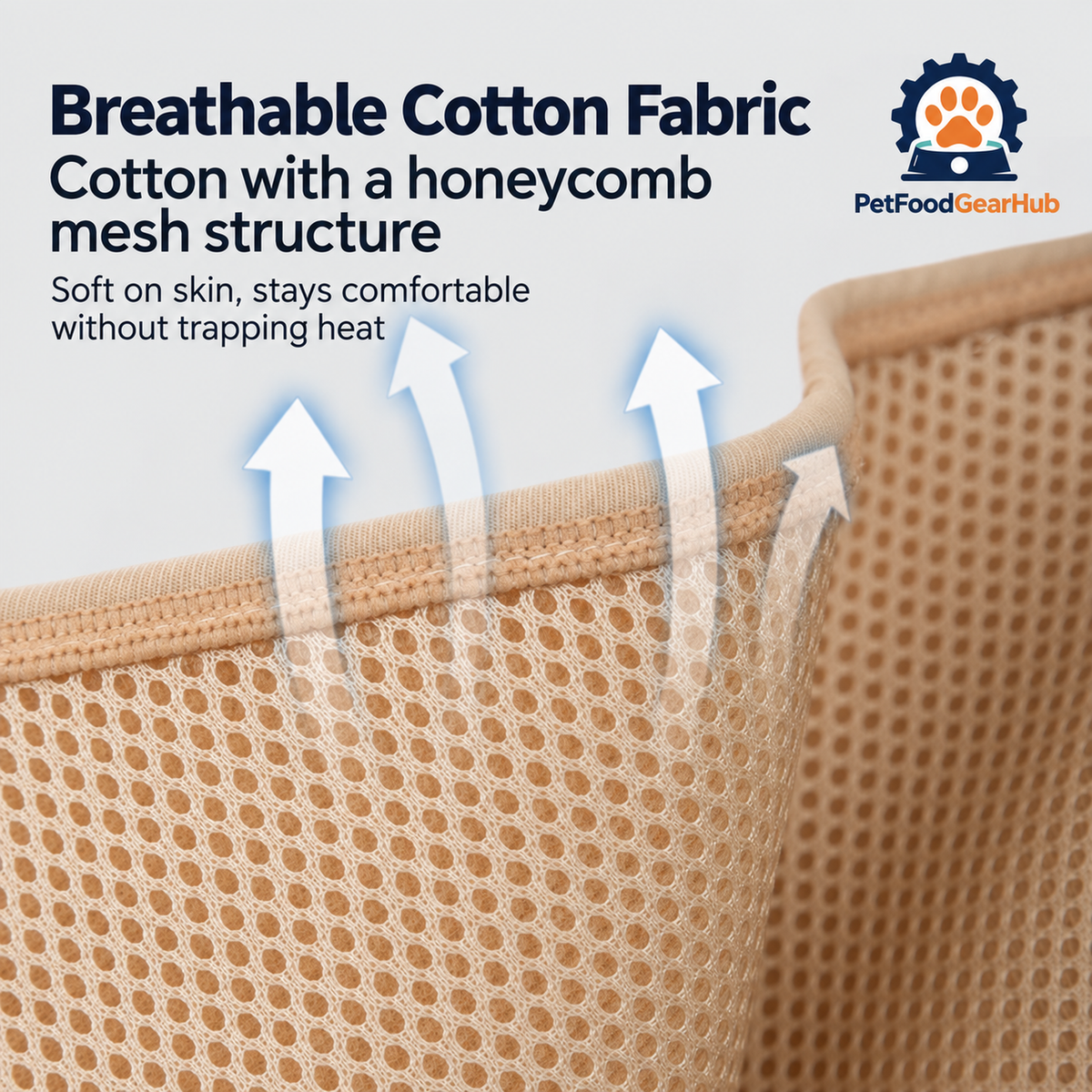 PetFoodGearHub Cotton Pet Sling - Breathable cotton fabric detail