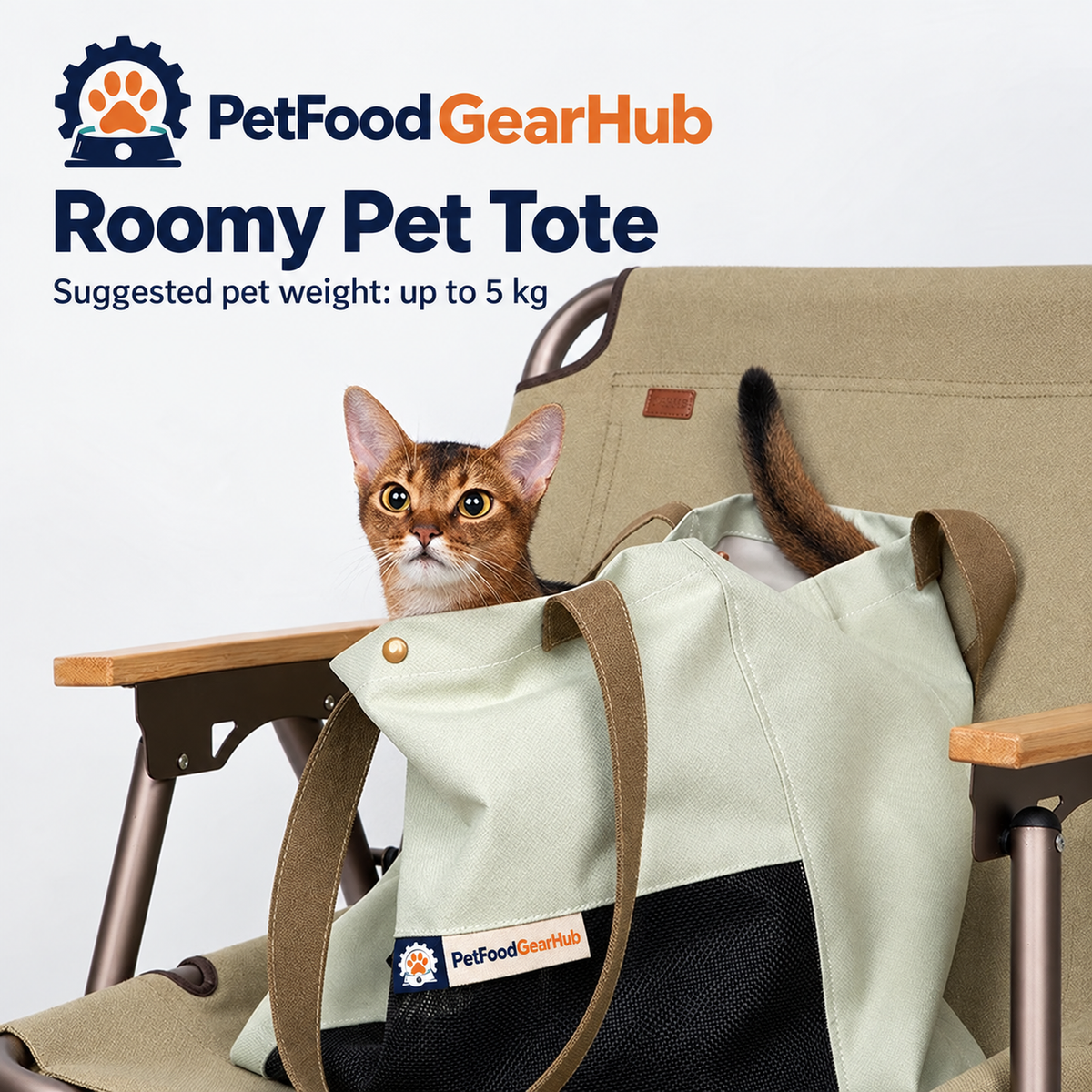 PetFoodGearHub Two-Tone Pet Tote Carrier - Roomy Pet Tote Suggested pet weight: up to 5 kg