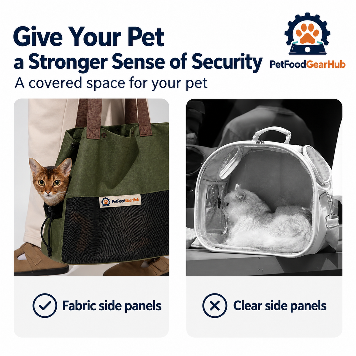PetFoodGearHub Two-Tone Pet Tote Carrier - Give Your Pet A covered space for your pet