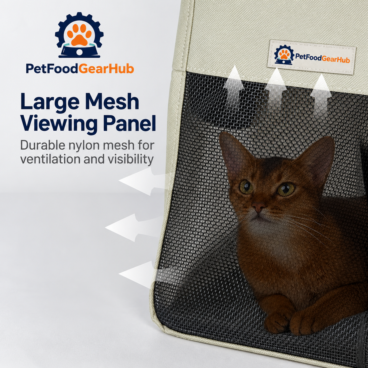 PetFoodGearHub Two-Tone Pet Tote Carrier - Large Mesh Viewing Panel