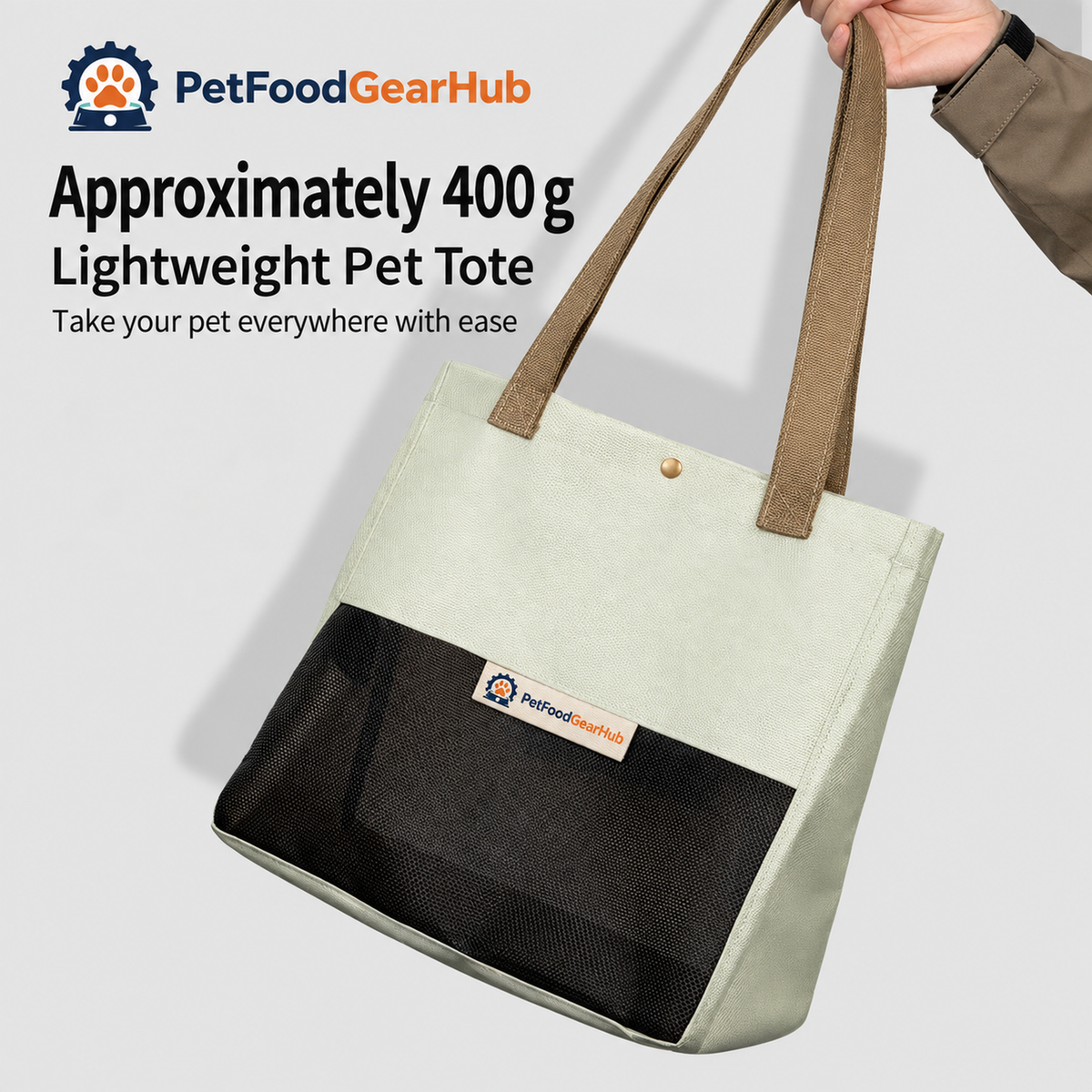 PetFoodGearHub Two-Tone Pet Tote Carrier - Approximately 400 g Lightweight Pet Tote