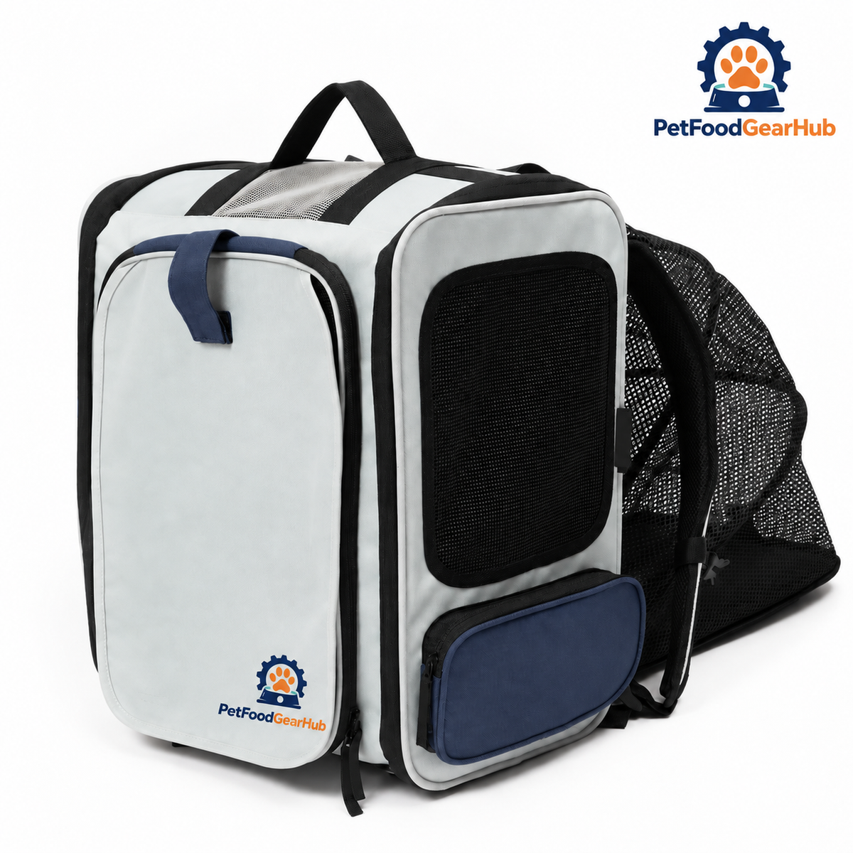 PetFoodGearHub Expandable Pet Backpack with Mesh Tent - product view