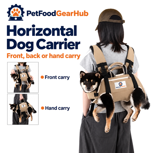 PetFoodGearHub Horizontal Dog Carrier Backpack - Terracotta Brown - Horizontal Dog Carrier