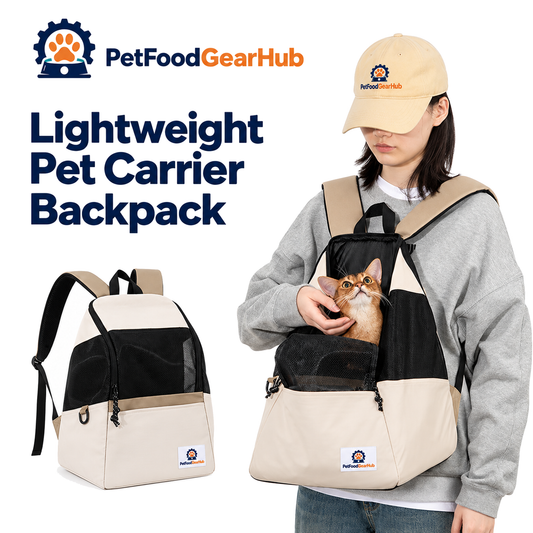 PetFoodGearHub Lightweight Pet Backpack - Milk Tea Brown - Lightweight Pet Carrier
