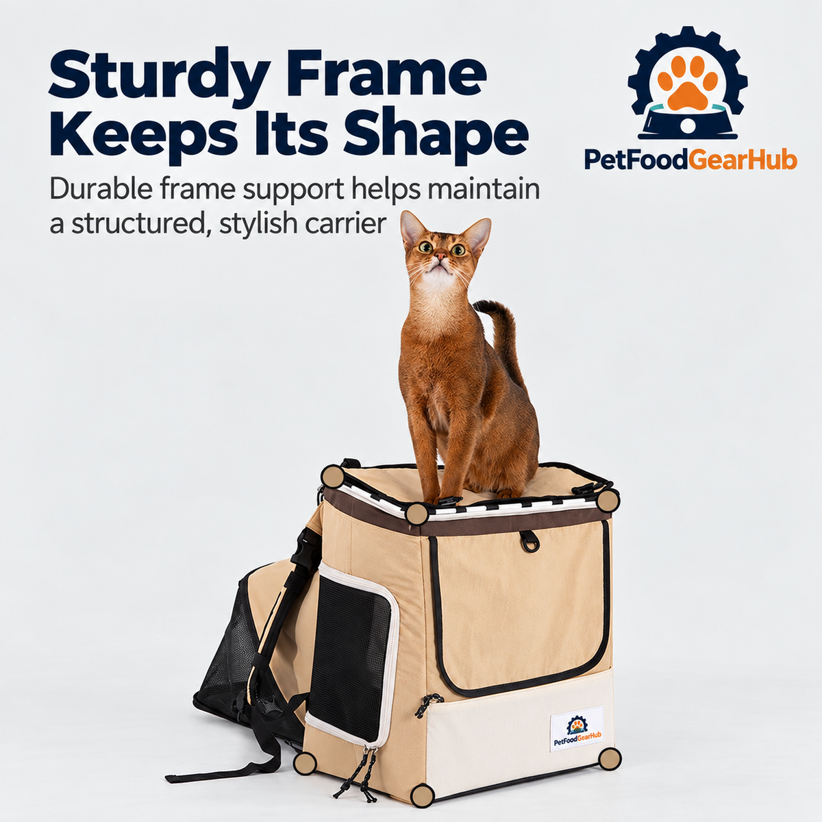 PetFoodGearHub Expandable Pet Backpack with Optional Trolley - Sturdy Frame Keeps Its Shape