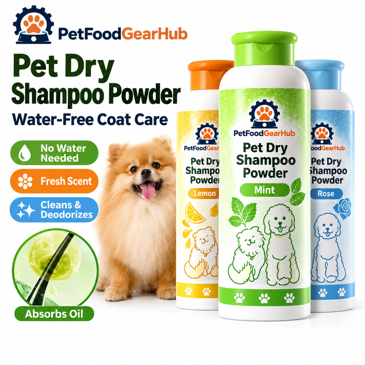 PetFoodGearHub pet dry shampoo product view