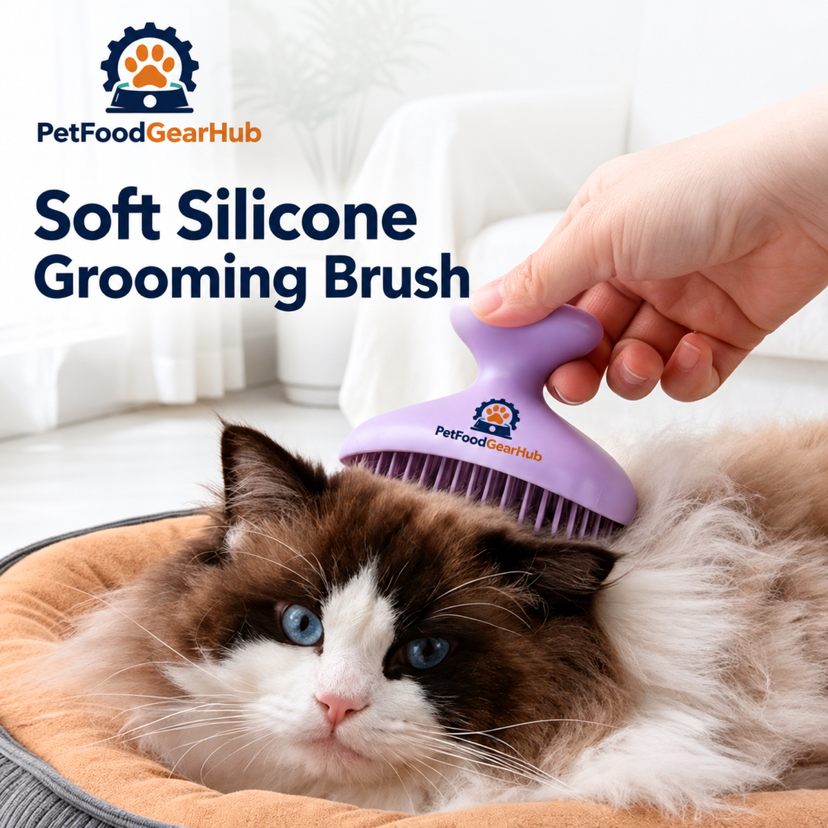 PetFoodGearHub Soft Silicone Grooming Brush