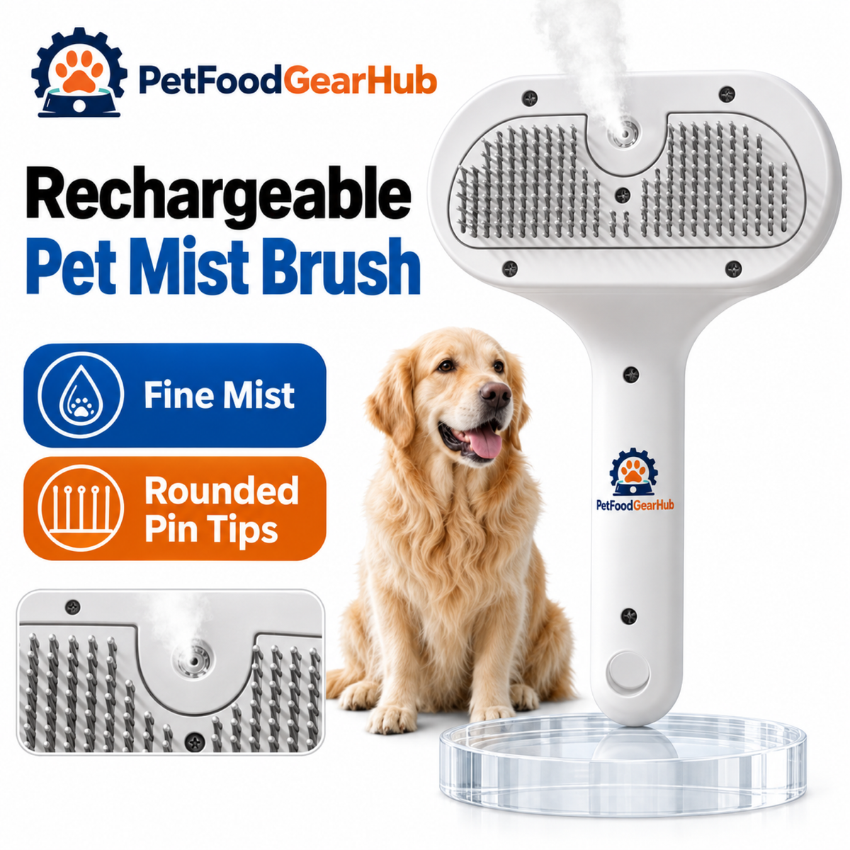PetFoodGearHub Rechargeable Pet Mist Brush