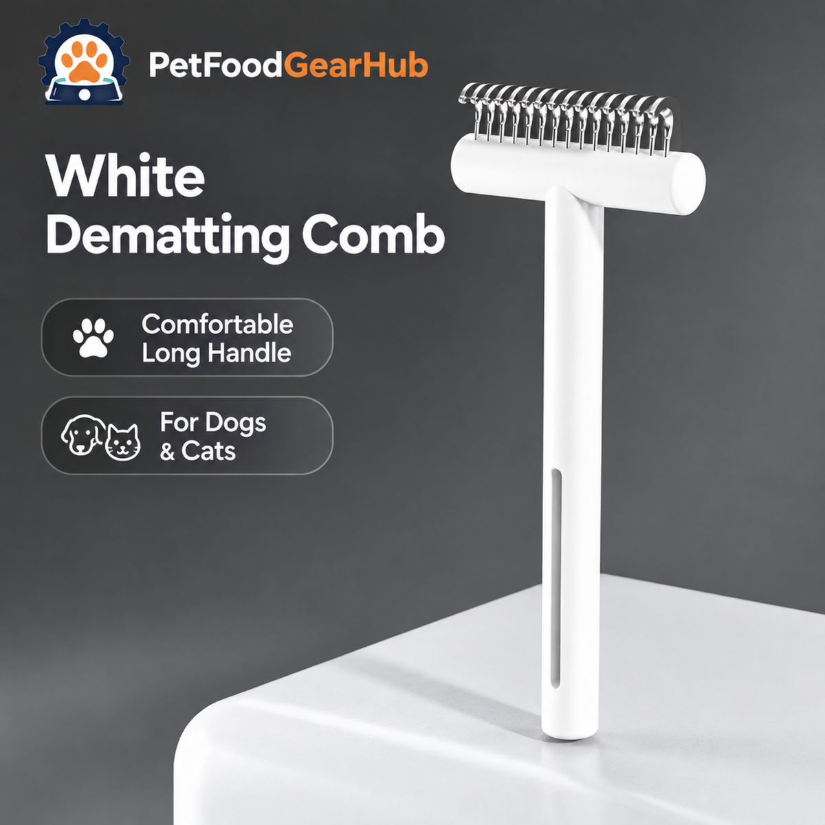 PetFoodGearHub White Dematting Comb