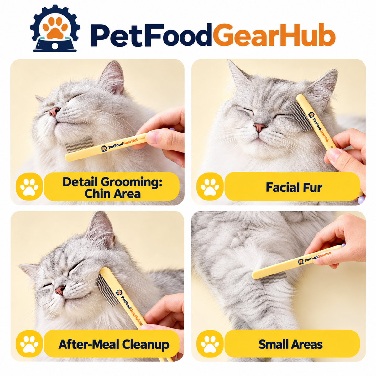 PetFoodGearHub Detail Grooming: Chin Area; Facial Fur; After-Meal Cleanup; Small Areas