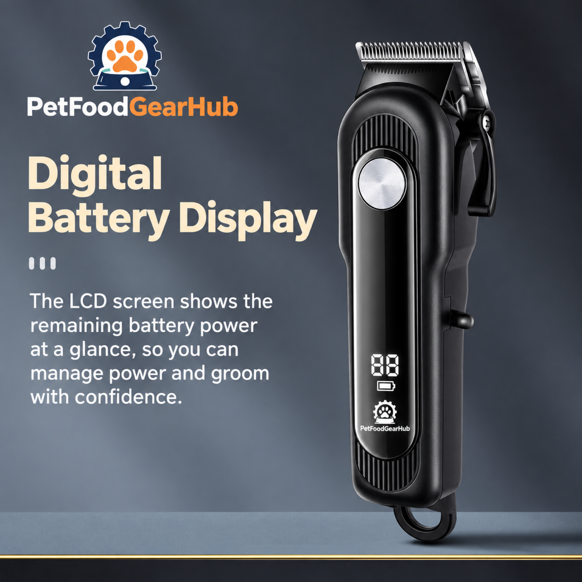 PetFoodGearHub Digital Battery Display
