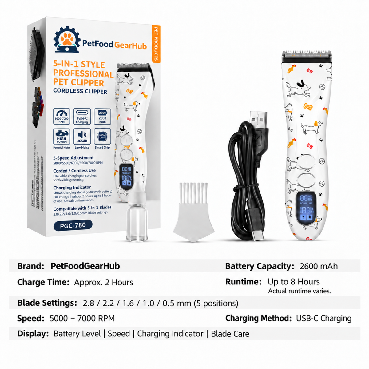 PetFoodGearHub pet hair clippers product view