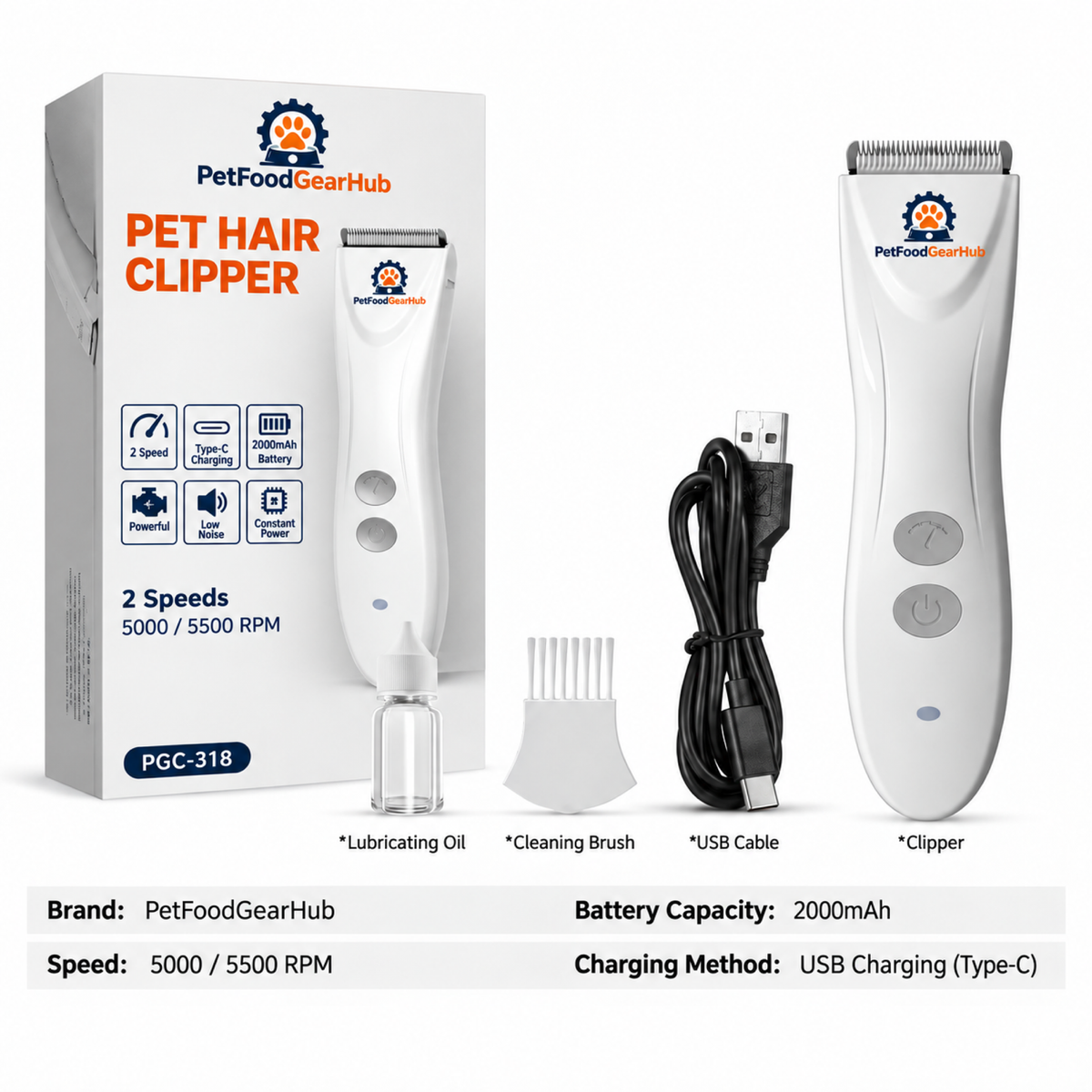 PetFoodGearHub pet hair clippers product view
