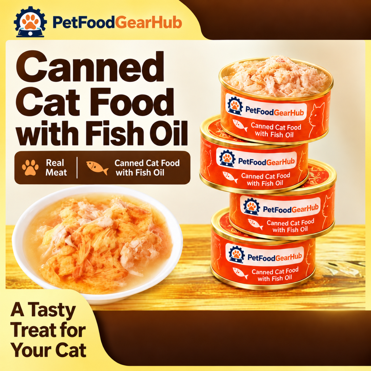 PetFoodGearHub canned cat food with fish oil