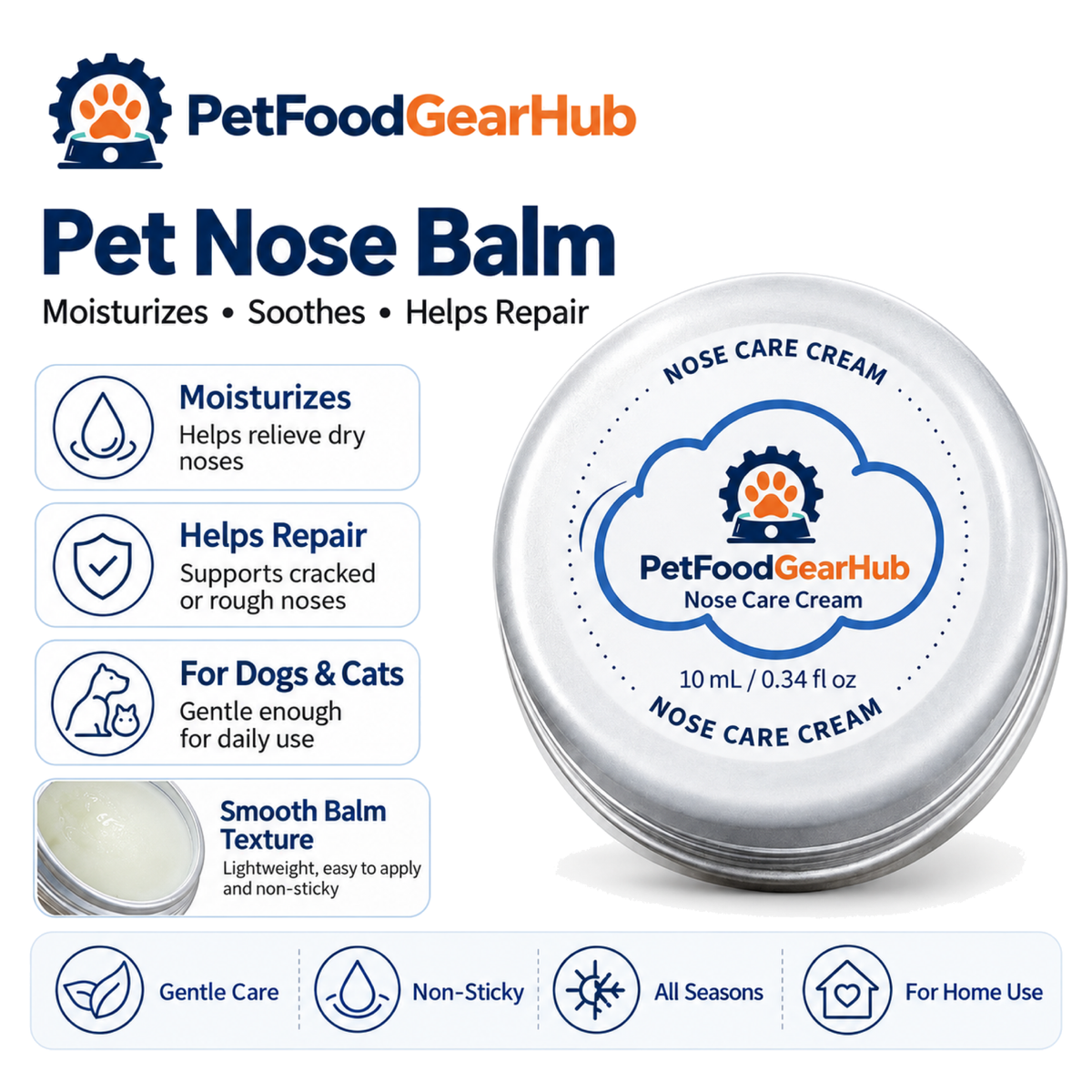 PetFoodGearHub pet nose balm tin