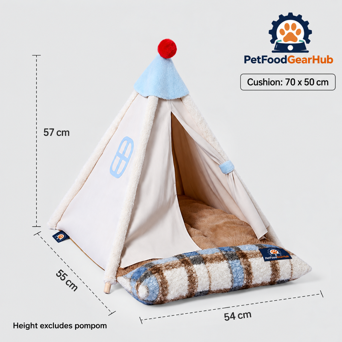 PetFoodGearHub Pet Tent Bed with Removable Cushion - product details