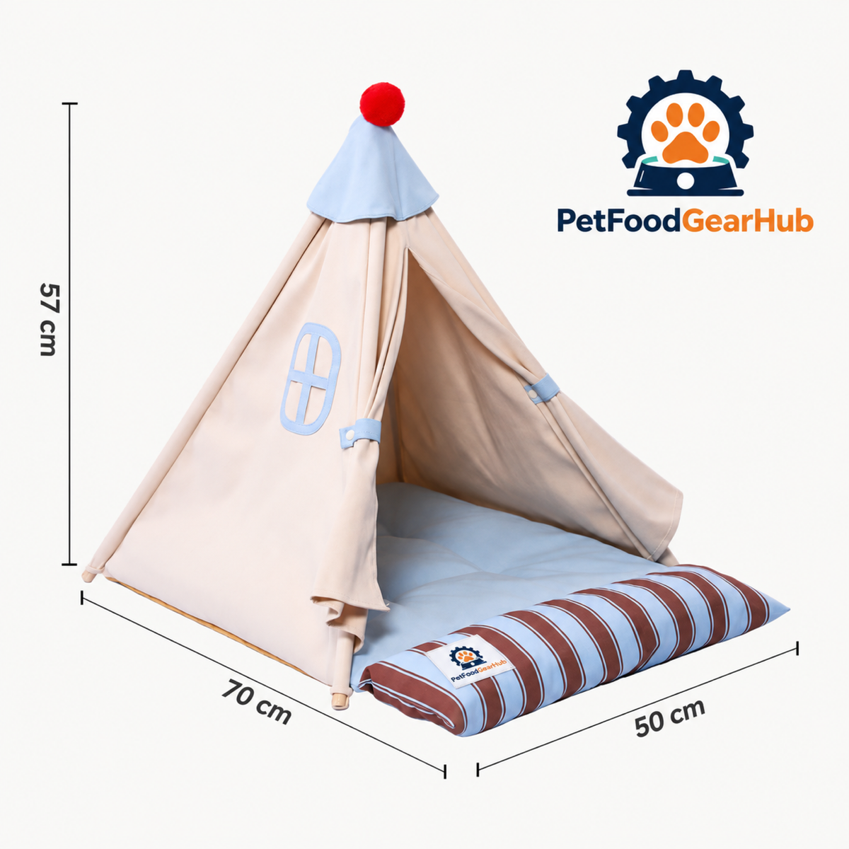 PetFoodGearHub Pet Tent Bed with Removable Cushion - product details