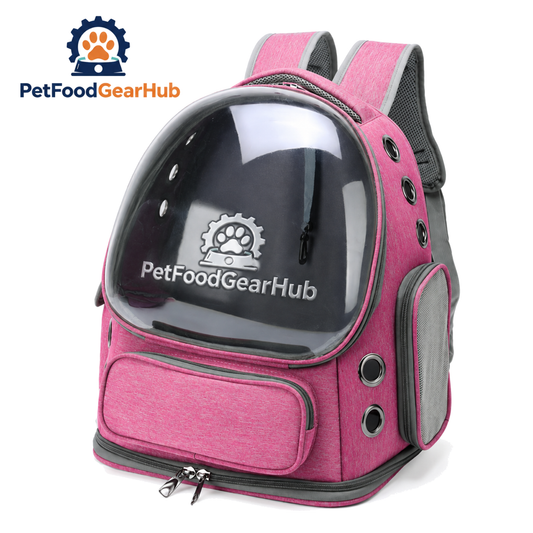 PetFoodGearHub pink pet carrier backpack
