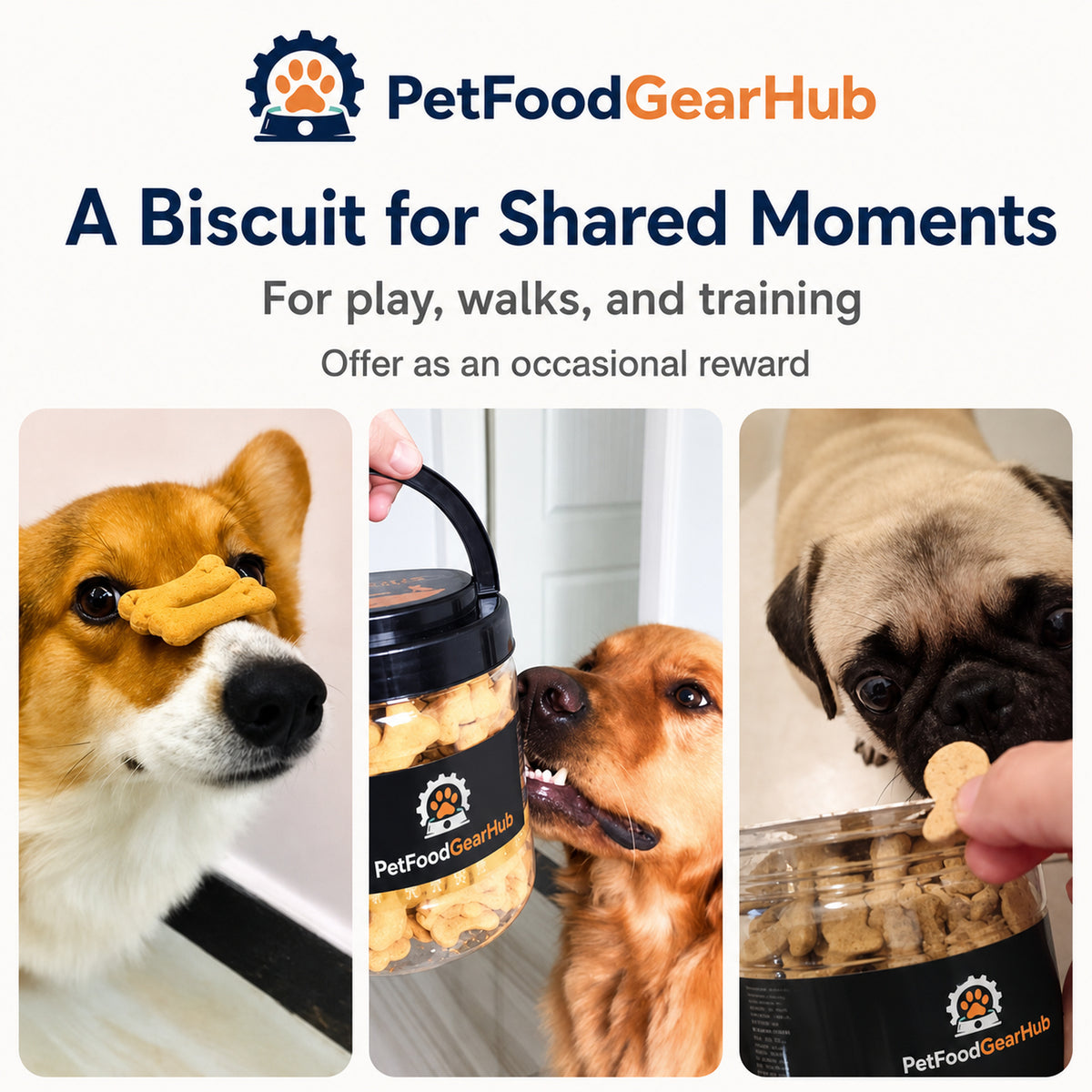 Dog biscuits for play, walks, and training rewards