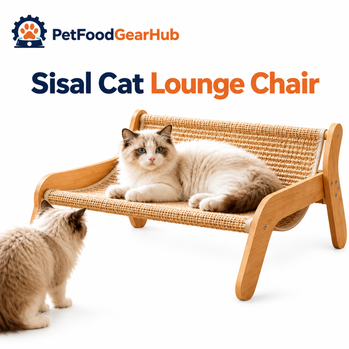 PetFoodGearHub Sisal Cat Scratcher Lounge Chair - 54 cm - product view