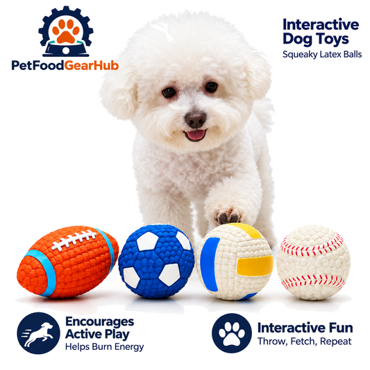PetFoodGearHub small four-piece squeaky sports ball set for dogs