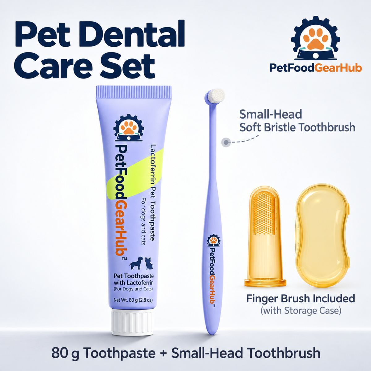 PetFoodGearHub small toothbrush toothpaste set