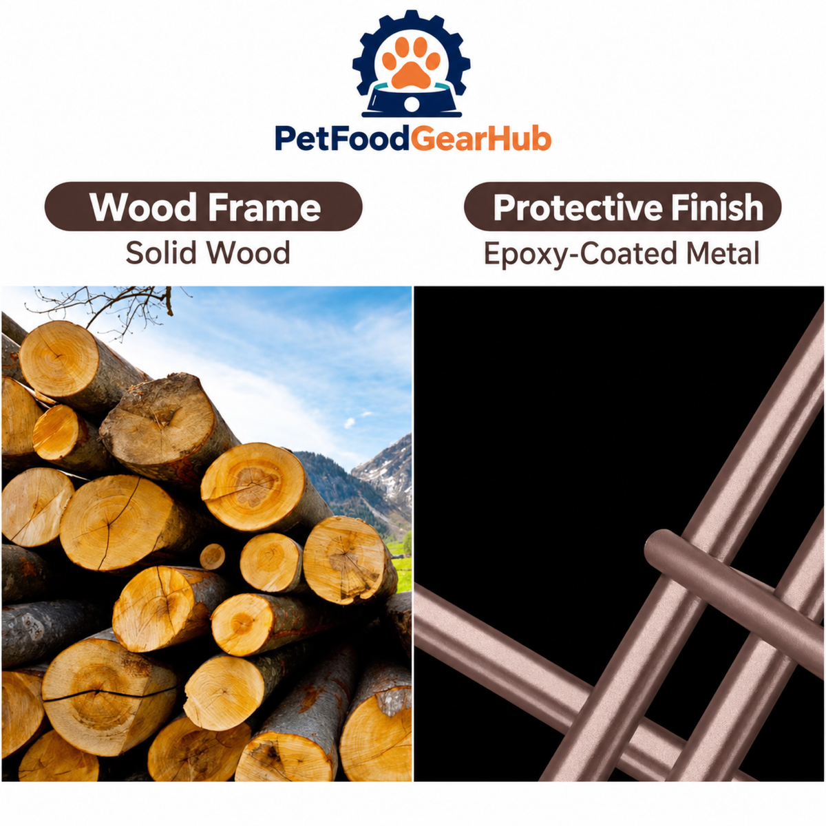 PetFoodGearHub Small Wood-Frame Pet Crate - 71 x 56 x 60 cm - product details