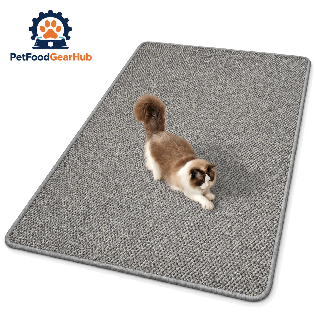 PetFoodGearHub smoke gray sisal-look cat scratching mat