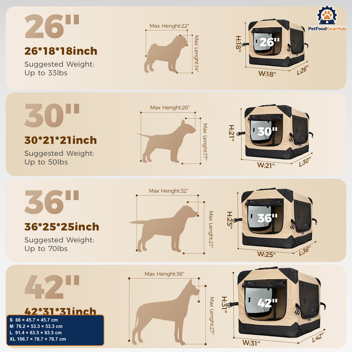 PetFoodGearHub Soft Collapsible Dog Crate - product image 4