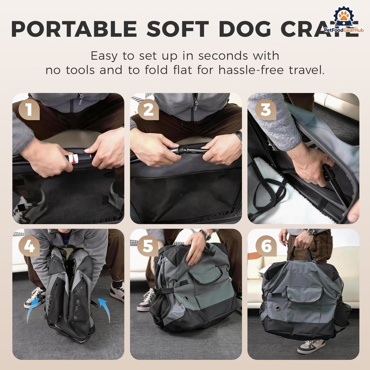 PetFoodGearHub Soft Collapsible Dog Crate - product image 6