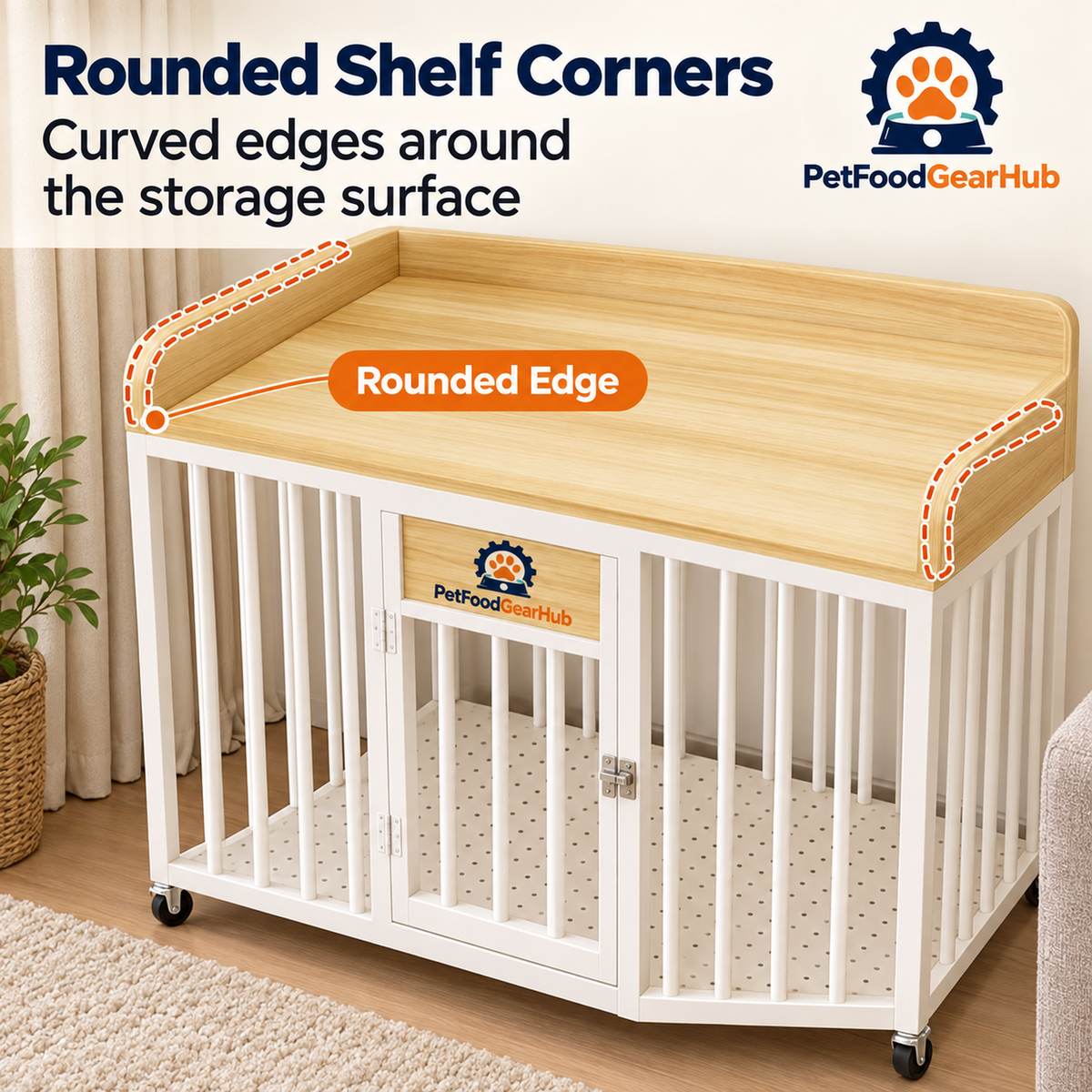PetFoodGearHub Dog crate frame edges