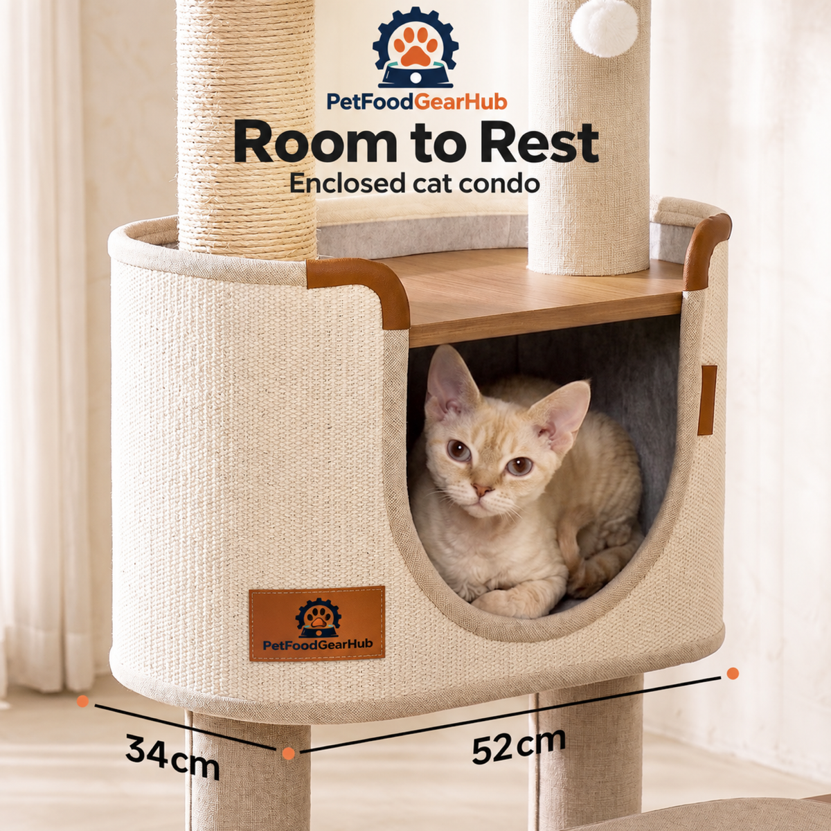PetFoodGearHub Tall Cat Tree with Condo and Resting Perches - product details