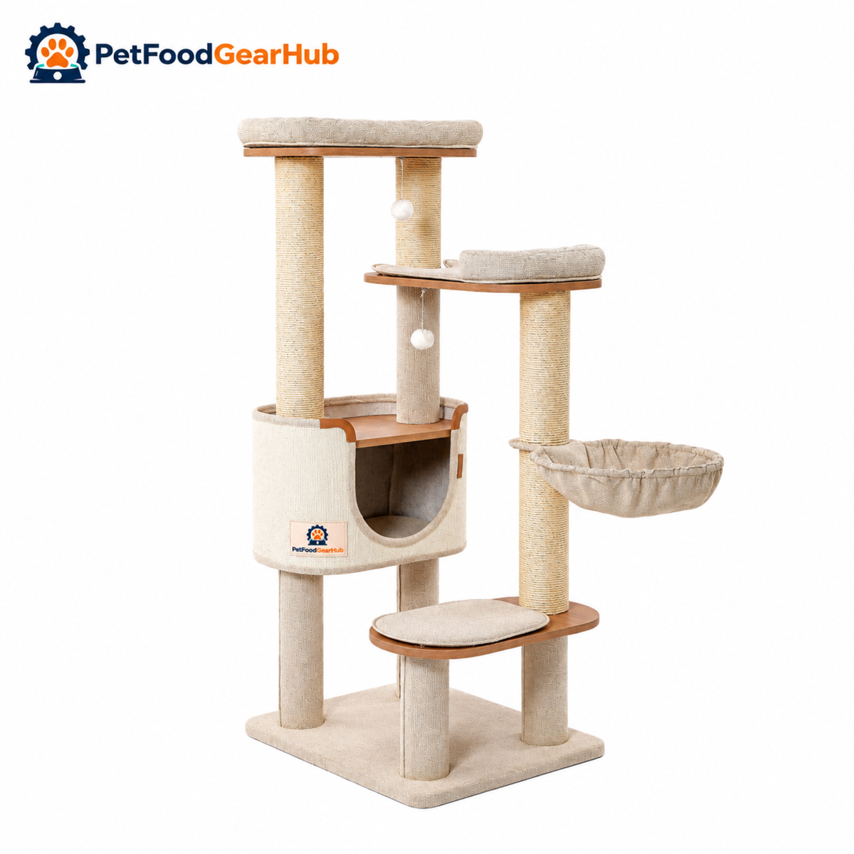 PetFoodGearHub Tall Cat Tree with Condo and Resting Perches - product details