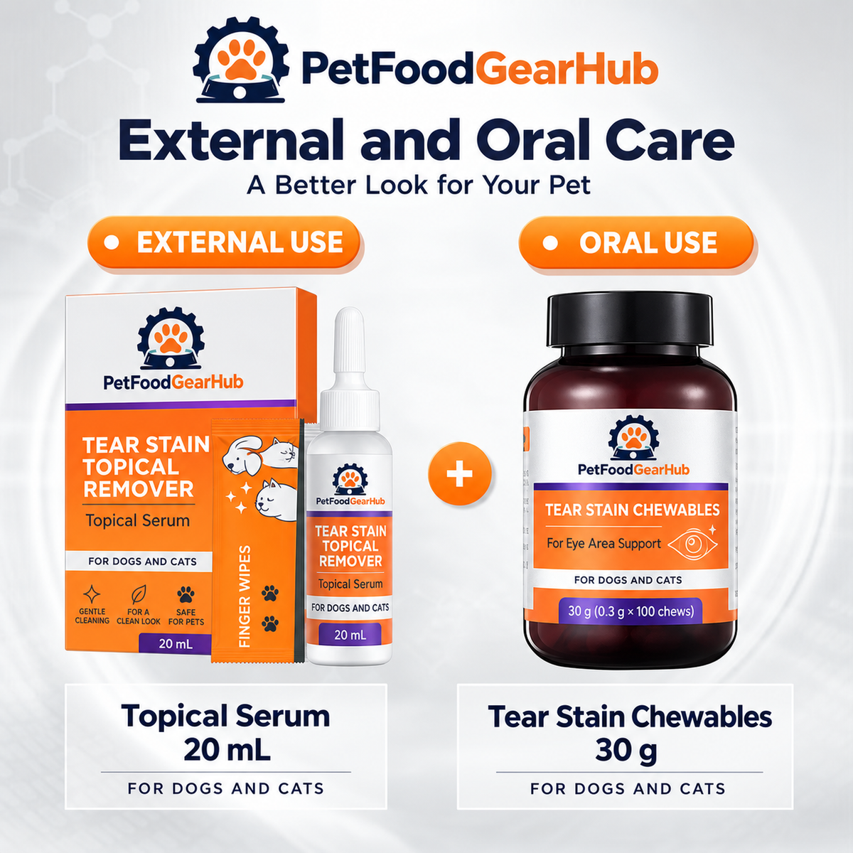 PetFoodGearHub tear stain serum and chewables